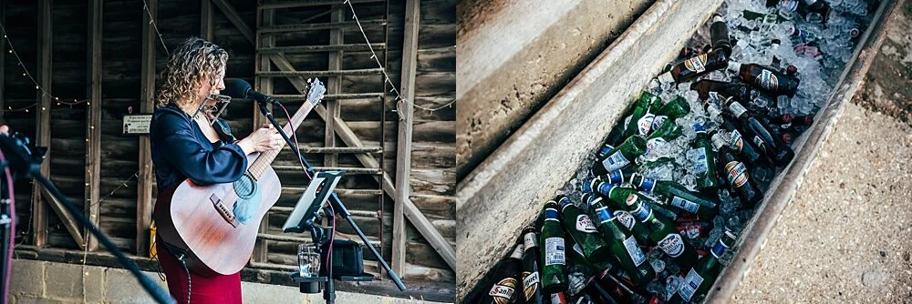 Autumn reds at The Barns at Lodge Farm with pet doggies, Irish folk music, cheesecake & budgie smugglers. Bride wears Rosa Clara & Valentino. Essex Documentary Wedding Photographer