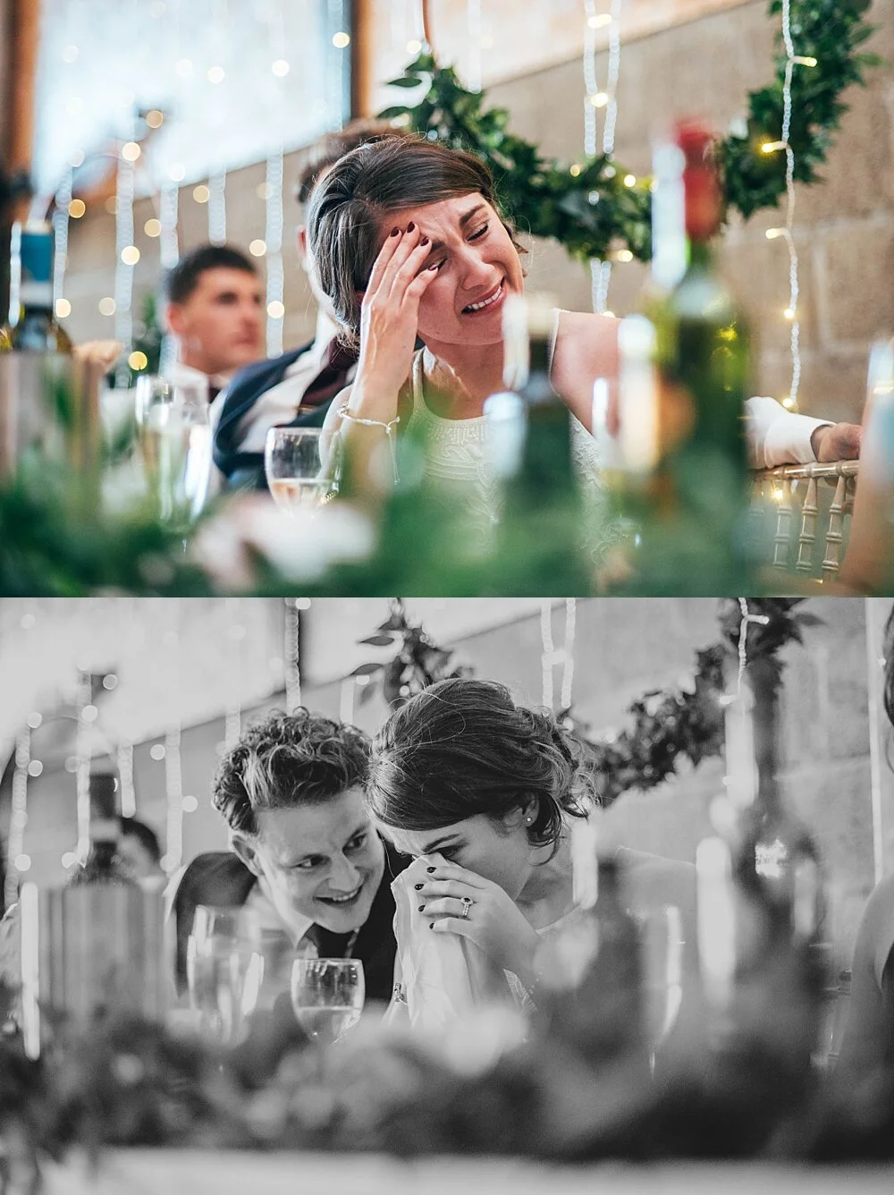 Autumn reds at The Barns at Lodge Farm with pet doggies, Irish folk music, cheesecake & budgie smugglers. Bride wears Rosa Clara & Valentino. Essex Documentary Wedding Photographer