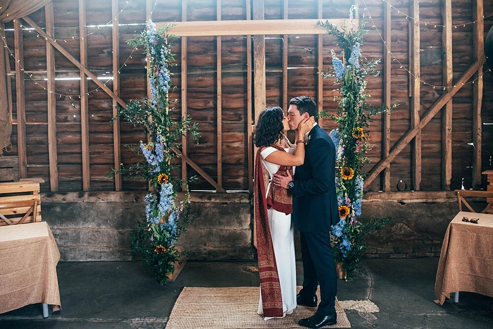 Summer brights for intimate farm wedding The Barns at Lodge Farm Essex Documentary Wedding Photographer