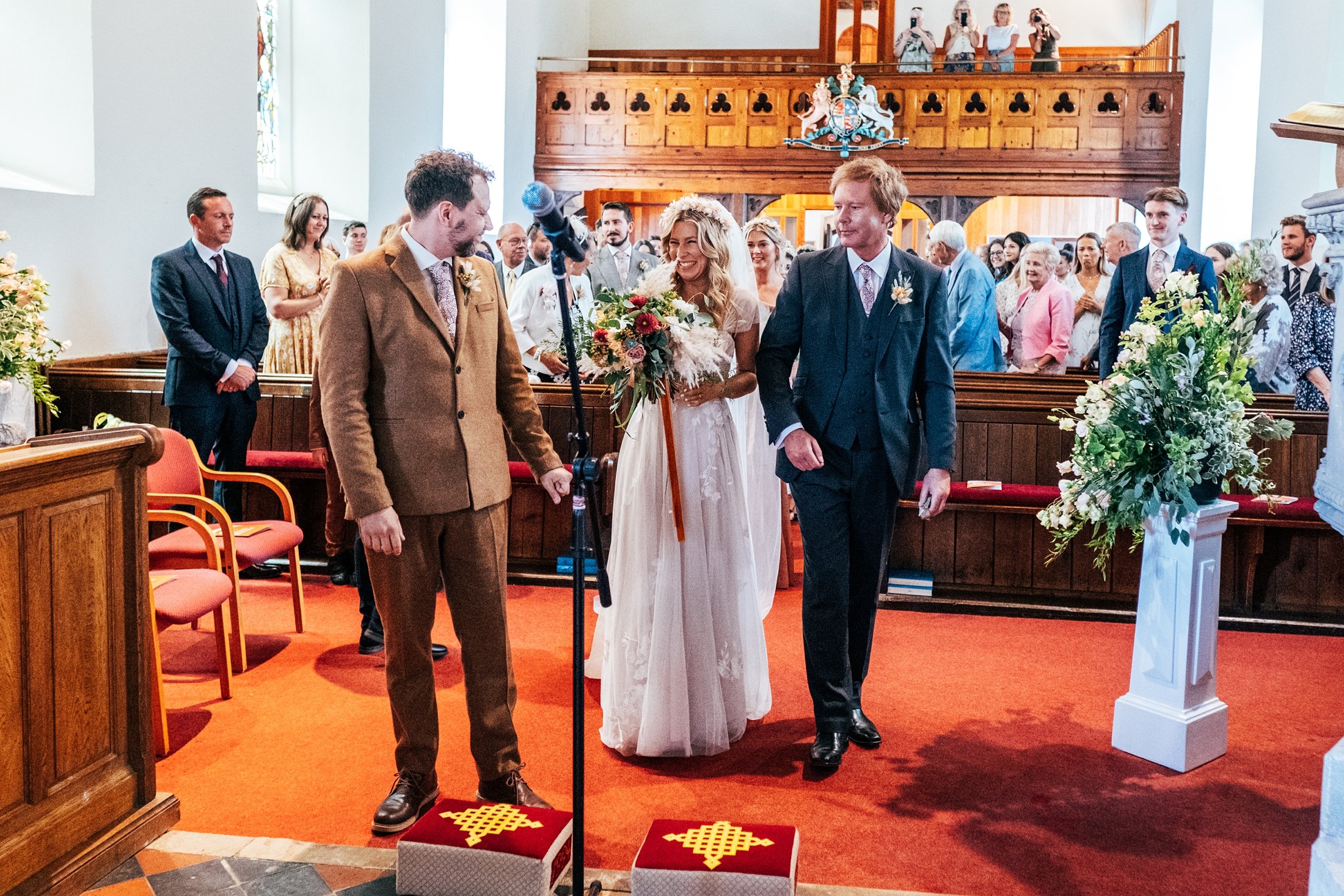 Church &amp; back garden tipi diy wedding burnt oranges flower crowns pampas grass celestial wedding best Essex documentary wedding photographer