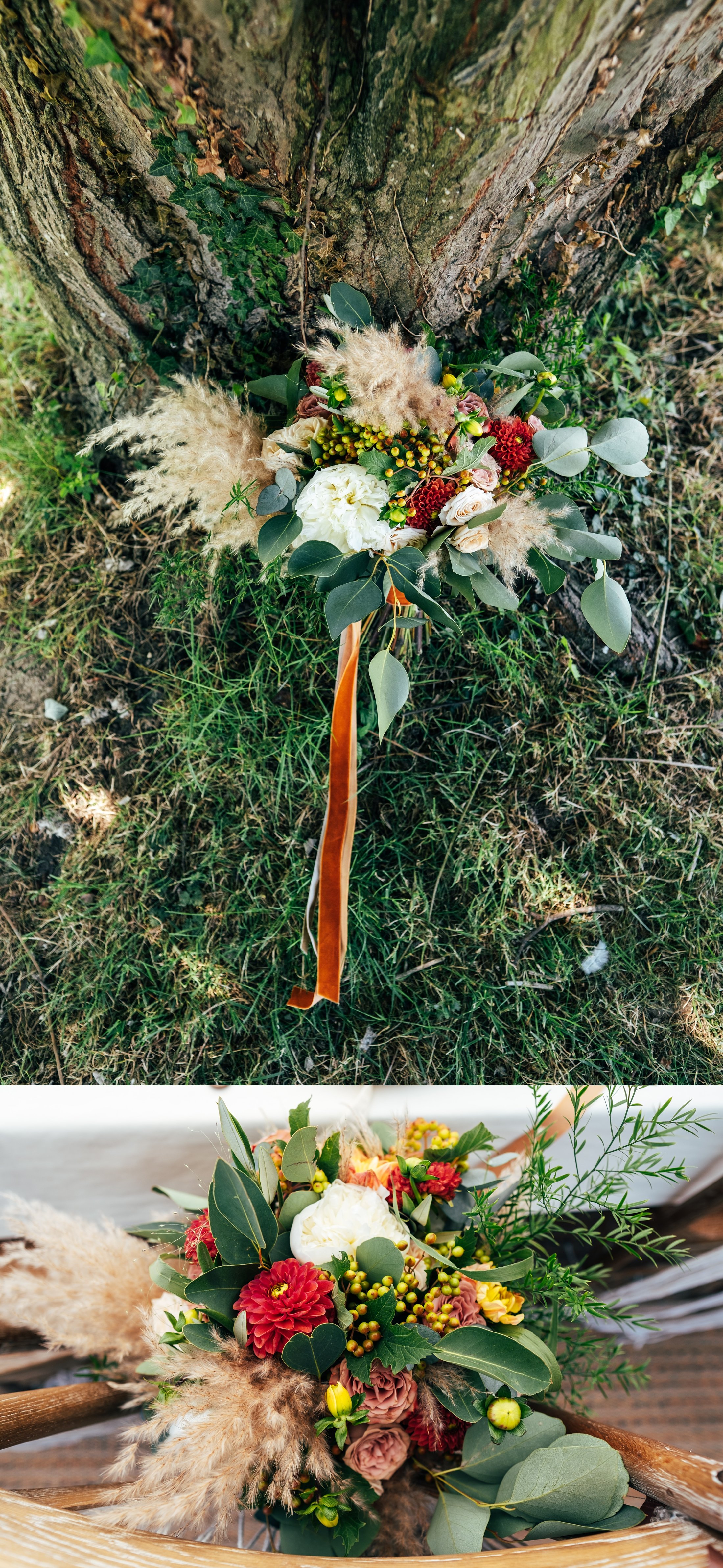 Church &amp; back garden tipi diy wedding burnt oranges flower crowns pampas grass celestial wedding best Essex documentary wedding photographer