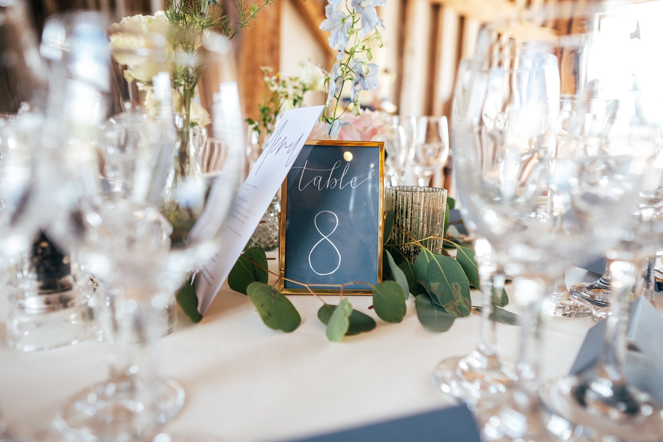 Pretty pastels &amp; cornflower blues for a late Summer church ceremony &amp; wedding at Villiers Barn. Essex documentary wedding photographer.