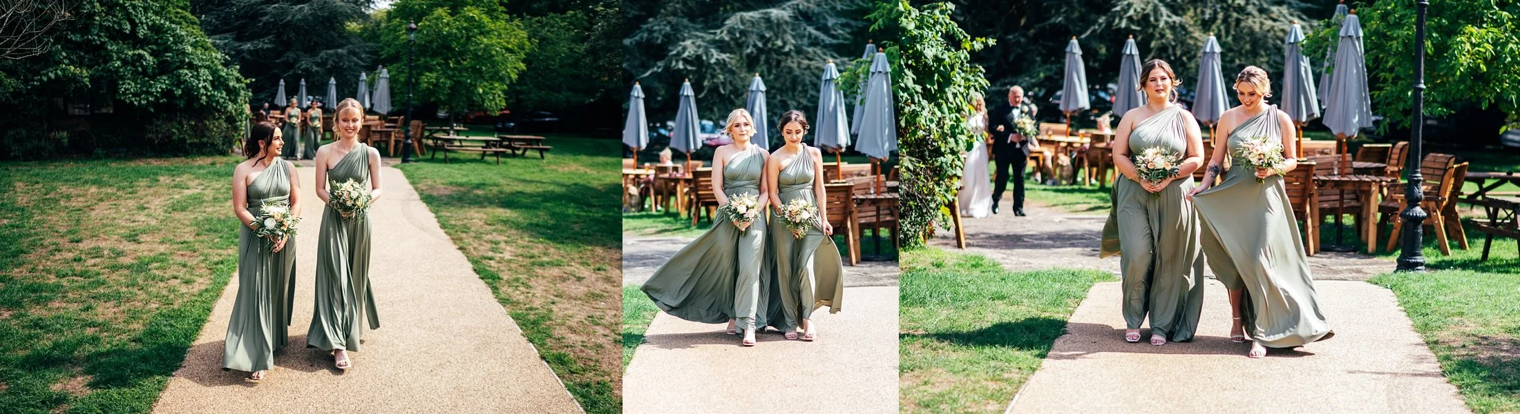 Delicate sage &amp; white paired with black tie for an early Autumn barn wedding at The White Hart, Great Yeldham. Essex documentary wedding photographer