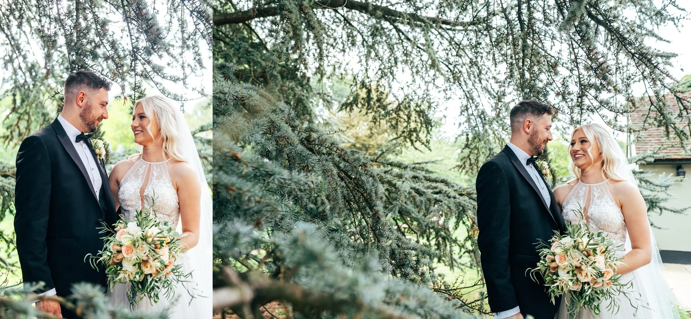 Delicate sage &amp; white paired with black tie for an early Autumn barn wedding at The White Hart, Great Yeldham. Essex documentary wedding photographer