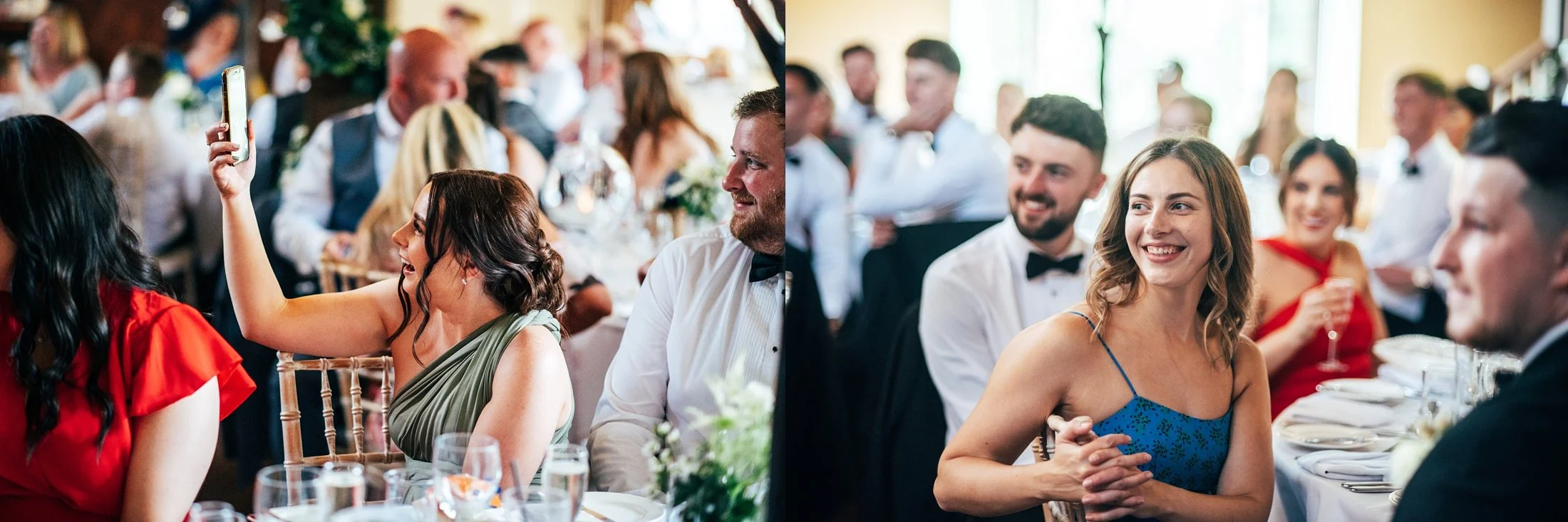 Delicate sage &amp; white paired with black tie for an early Autumn barn wedding at The White Hart, Great Yeldham. Essex documentary wedding photographer