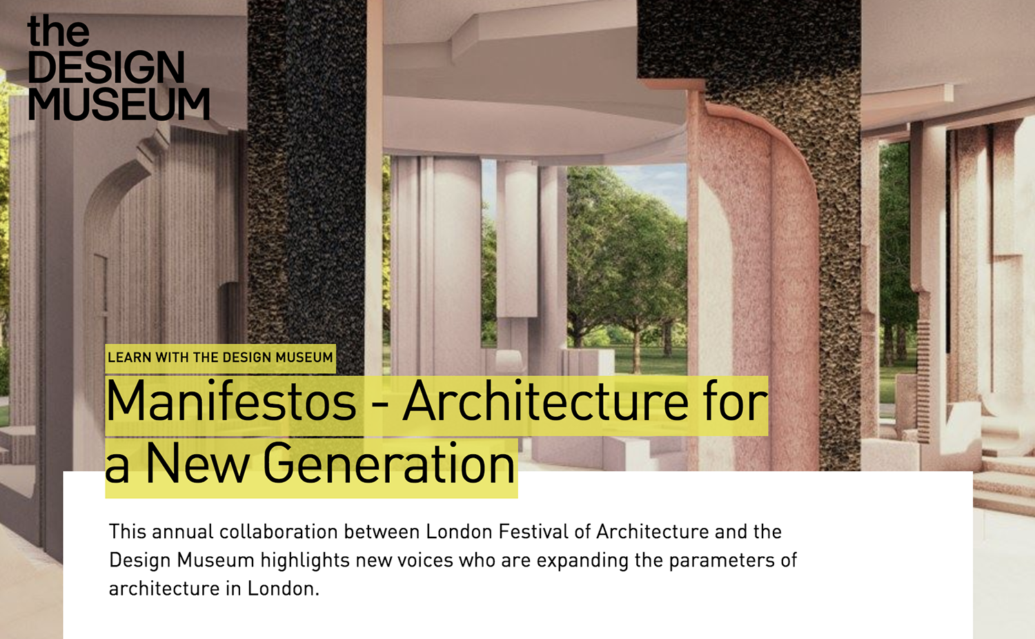 Manifestos - Architecture for a New Generation
