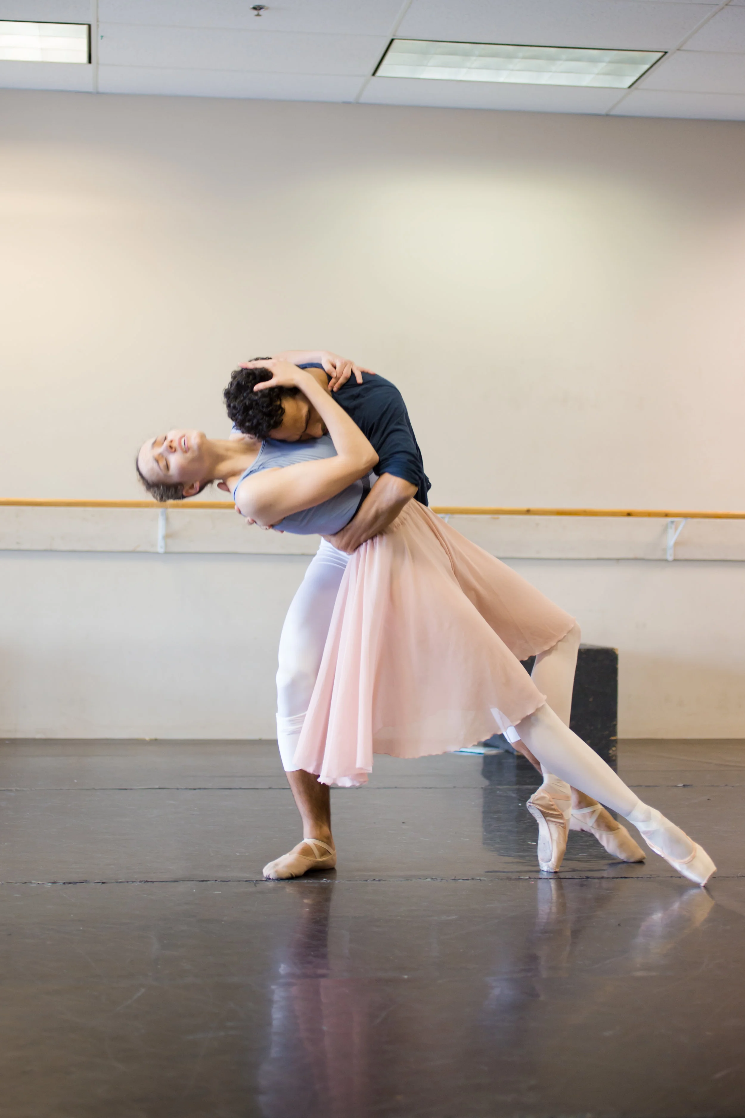 Brette Benedict (Hester) and Antonio Rosario (Dimmesdale) in rehearsal for Scarlet .