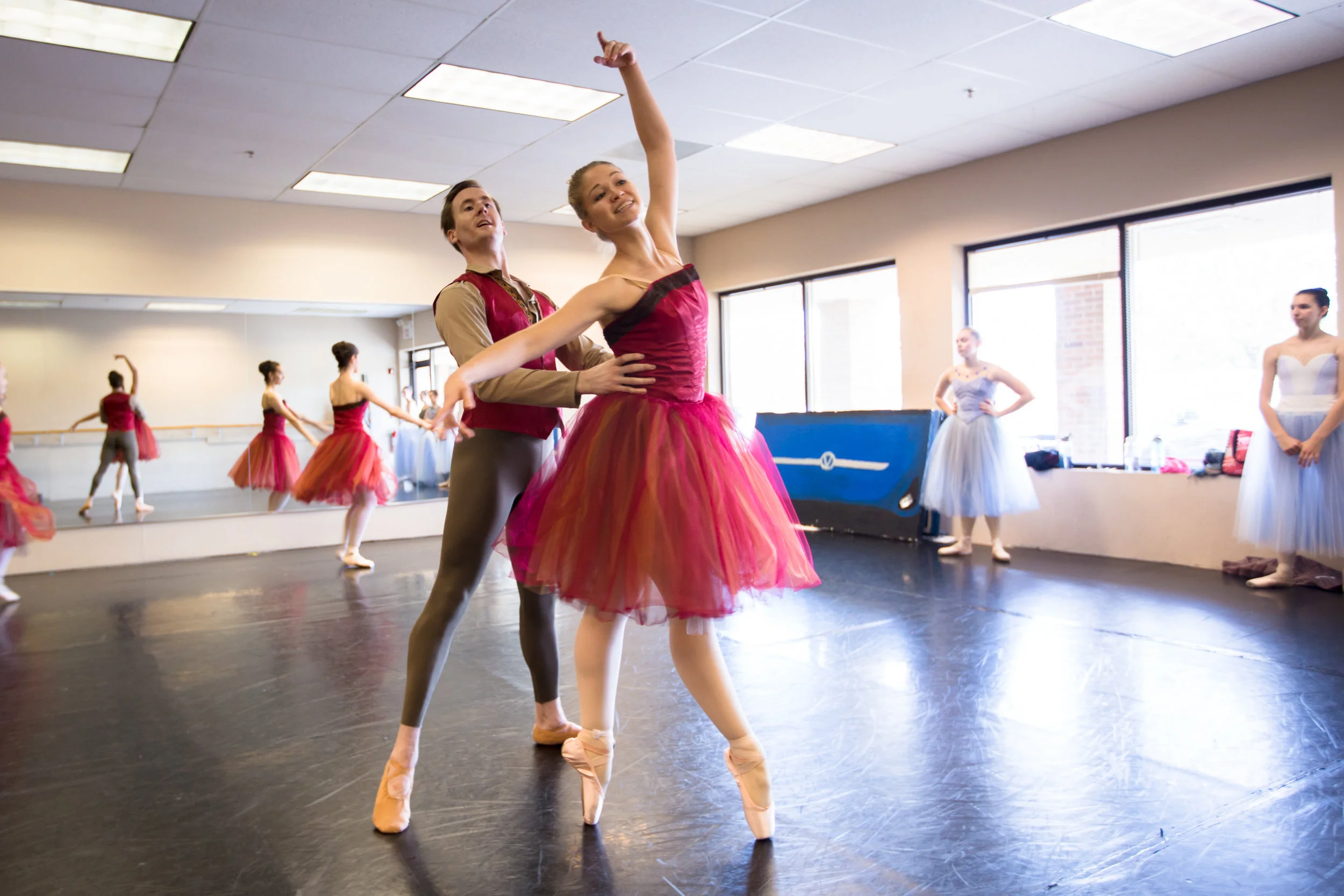 Company Apprentice Kennedy Ditzhazy rehearsing Fall in Four Seasons of the Soul .