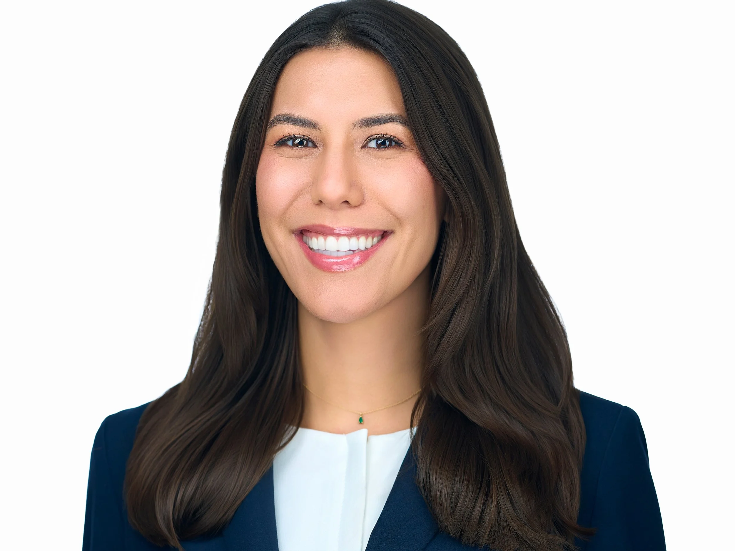 Professional headshot of a Tallahassee Electronic Residency Application Service (ERAS) applicant in a white blouse and blue jacket by Robert Hunter Photography