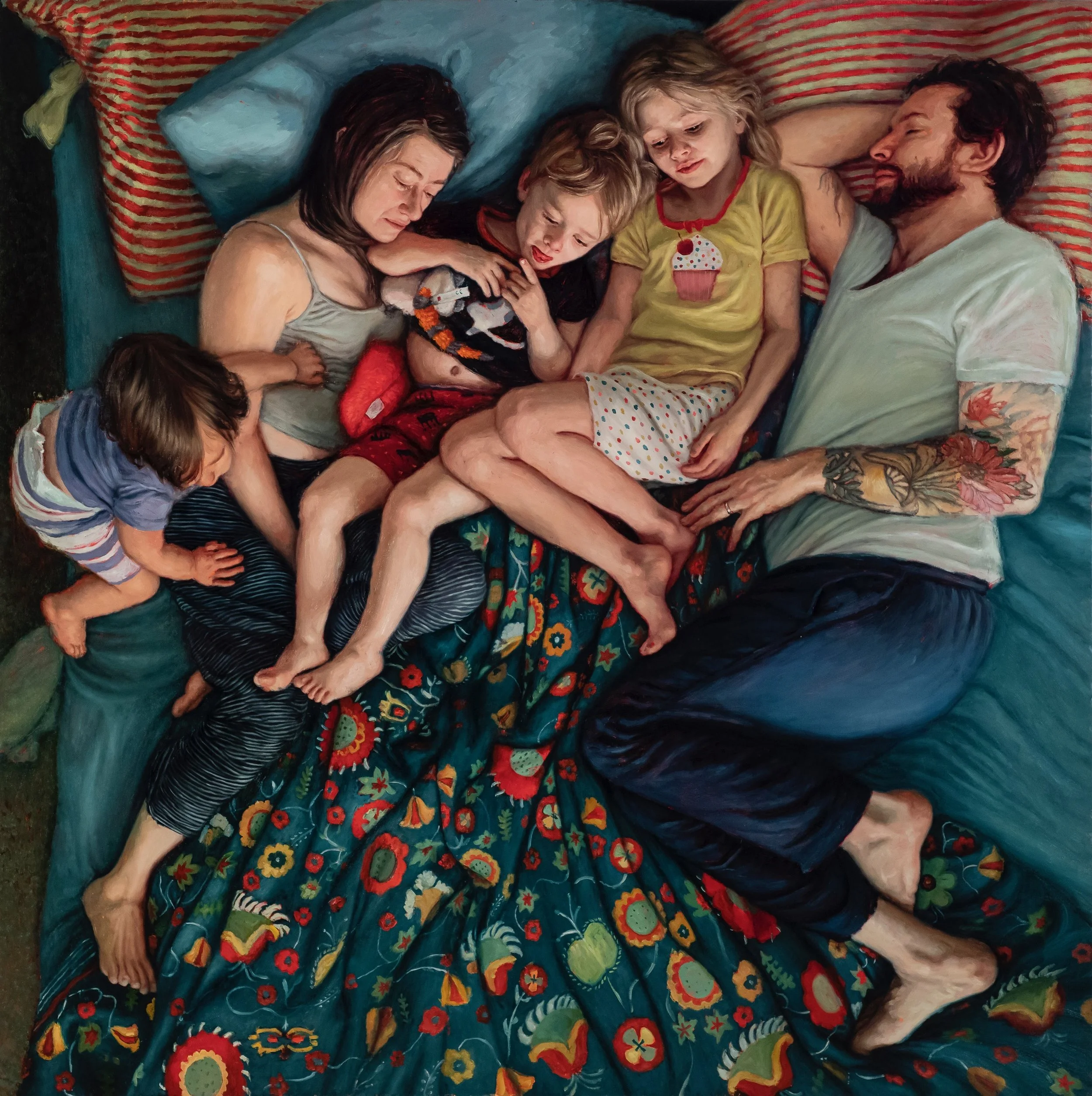Family (MF Macro), 2021, Oil on panel, 48 x 48”