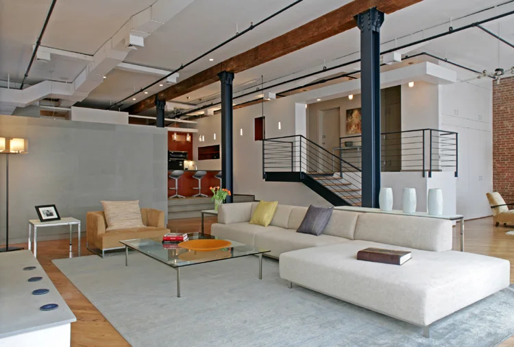 W/G Loft in the Flatiron District is a 3200 sf apartment for a young professional couple. The project was a gut renovation with the addition of an exterior terrace. The concept is based on the relationship between "public" and personal space. The loft has some very open and "extroverted" areas for entertaining and also some personal, intimate places for family life.