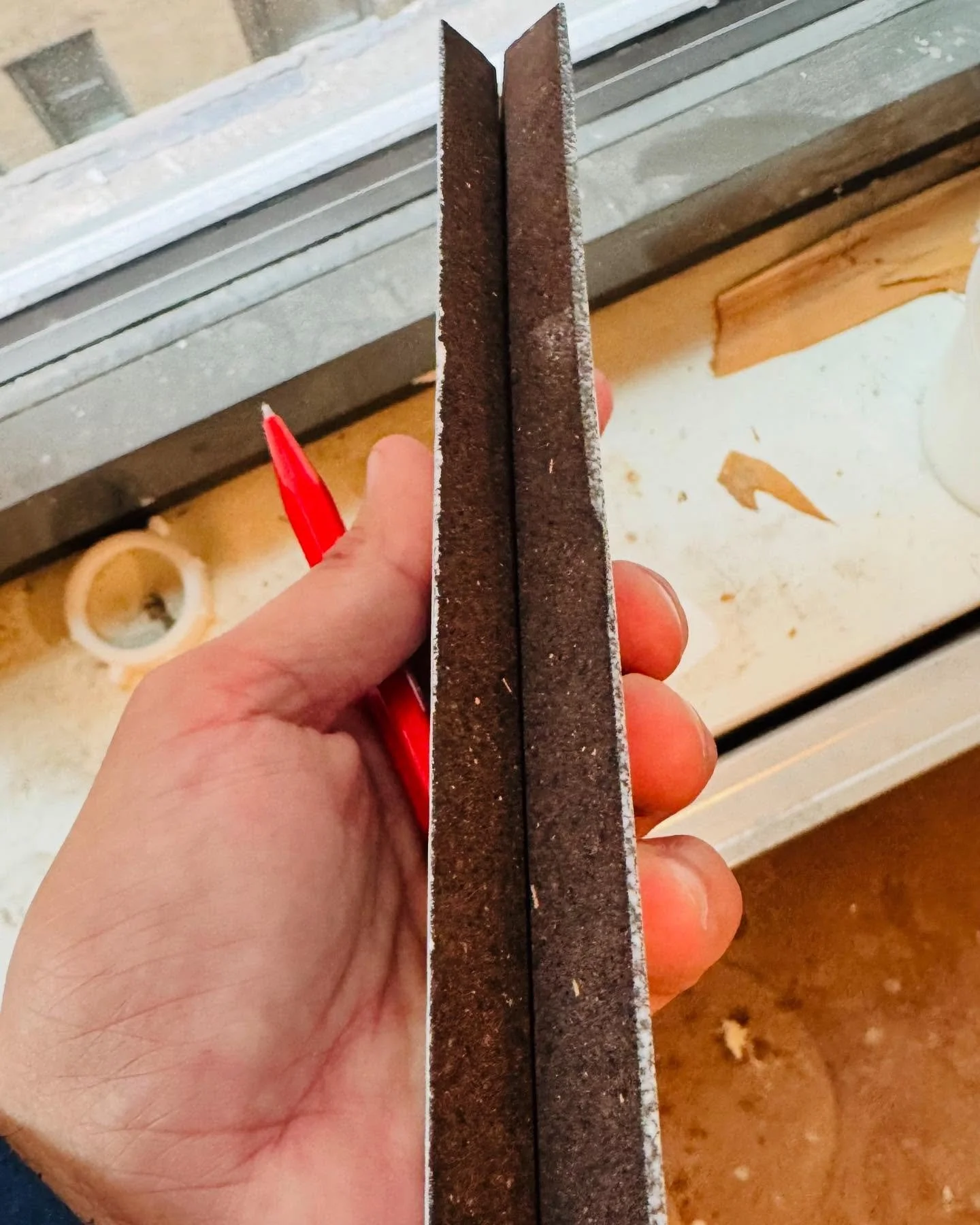 #beveled #tile for an outside corner at our #centralparksouth #project lots of great #materials and #details #tilebar #construction #design #architecture #interiordesign #nyc #manhattan #luxe #comingtogethernicely #rodriguezstudioarch #rodriguezstudi