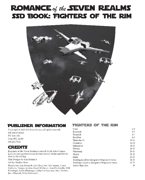 Squadron Strike: Romance of the Seven Realms: Ship Book 1 SSD Book (PDF)