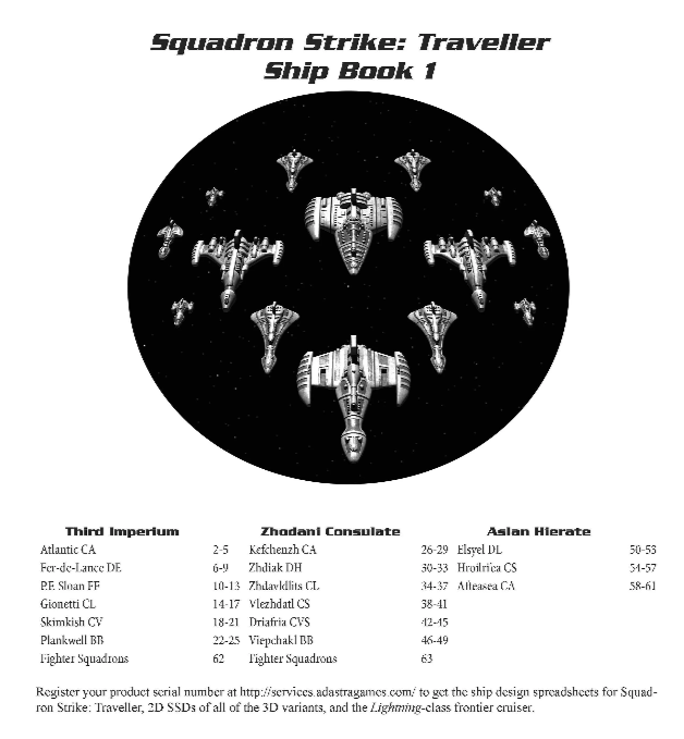 Squadron Strike: Traveller: Ship Book 1 SSD Book (PDF)