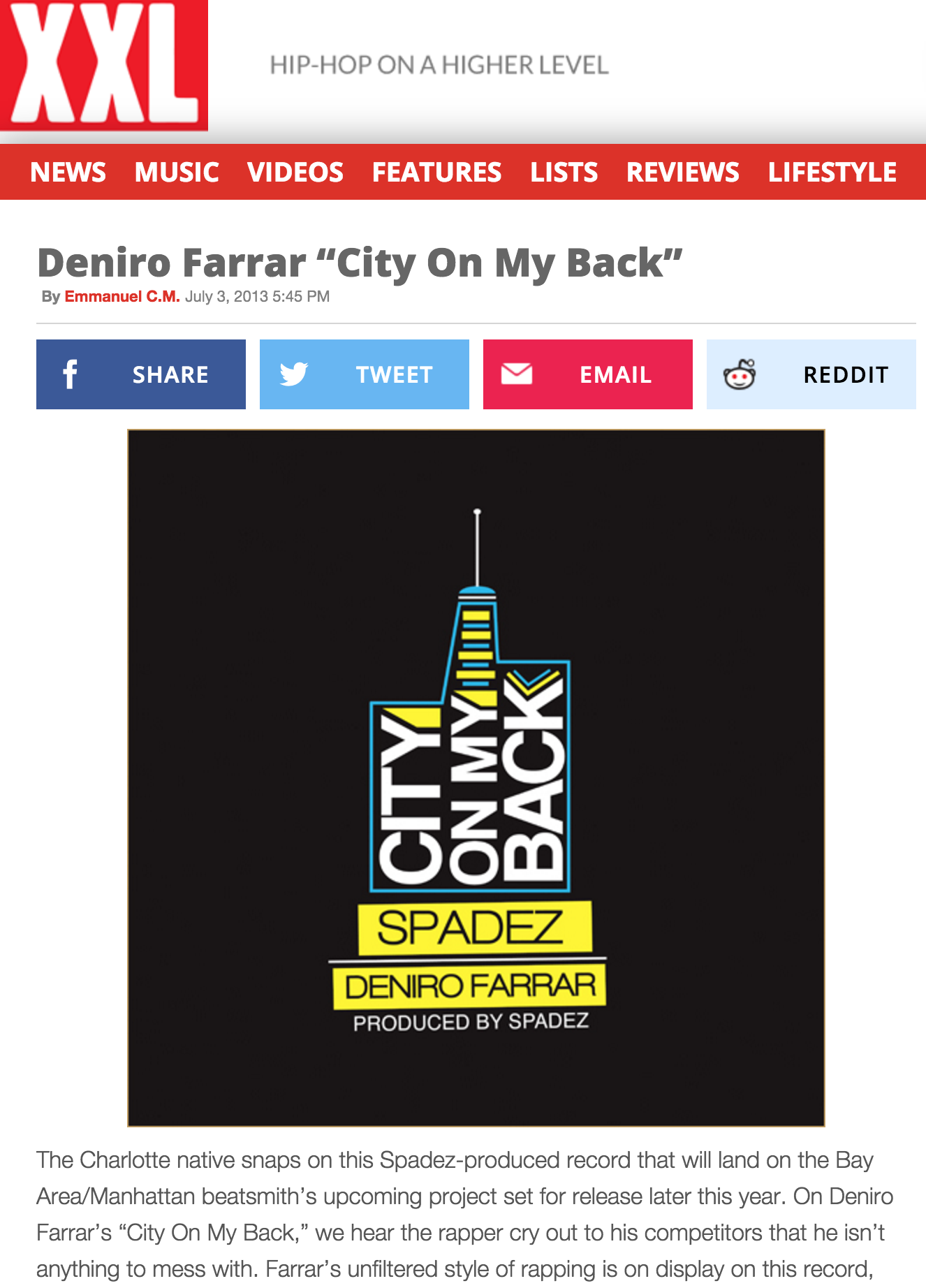 "City On My Back" - XXL