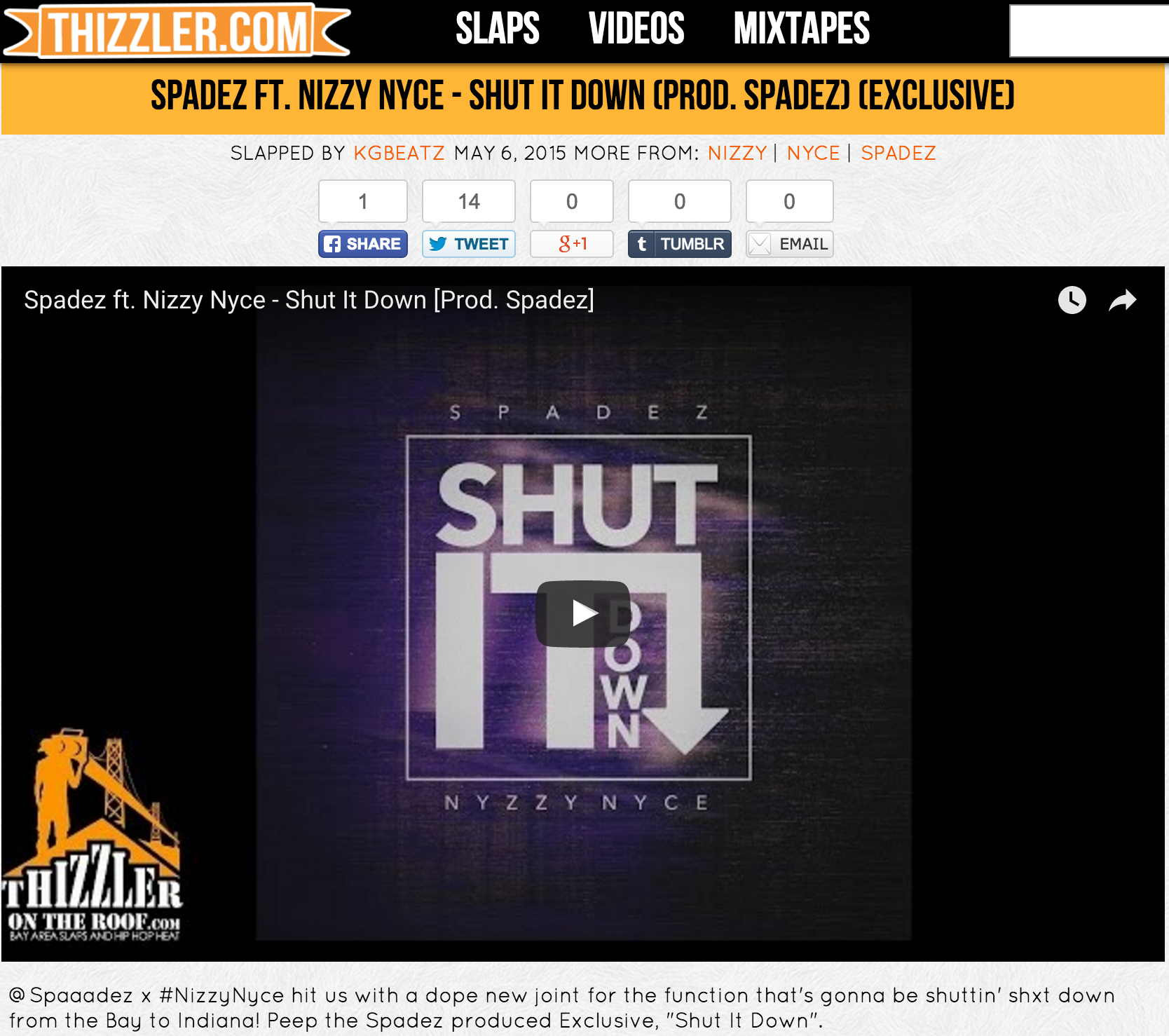 "Shut It Down" - Thizzler