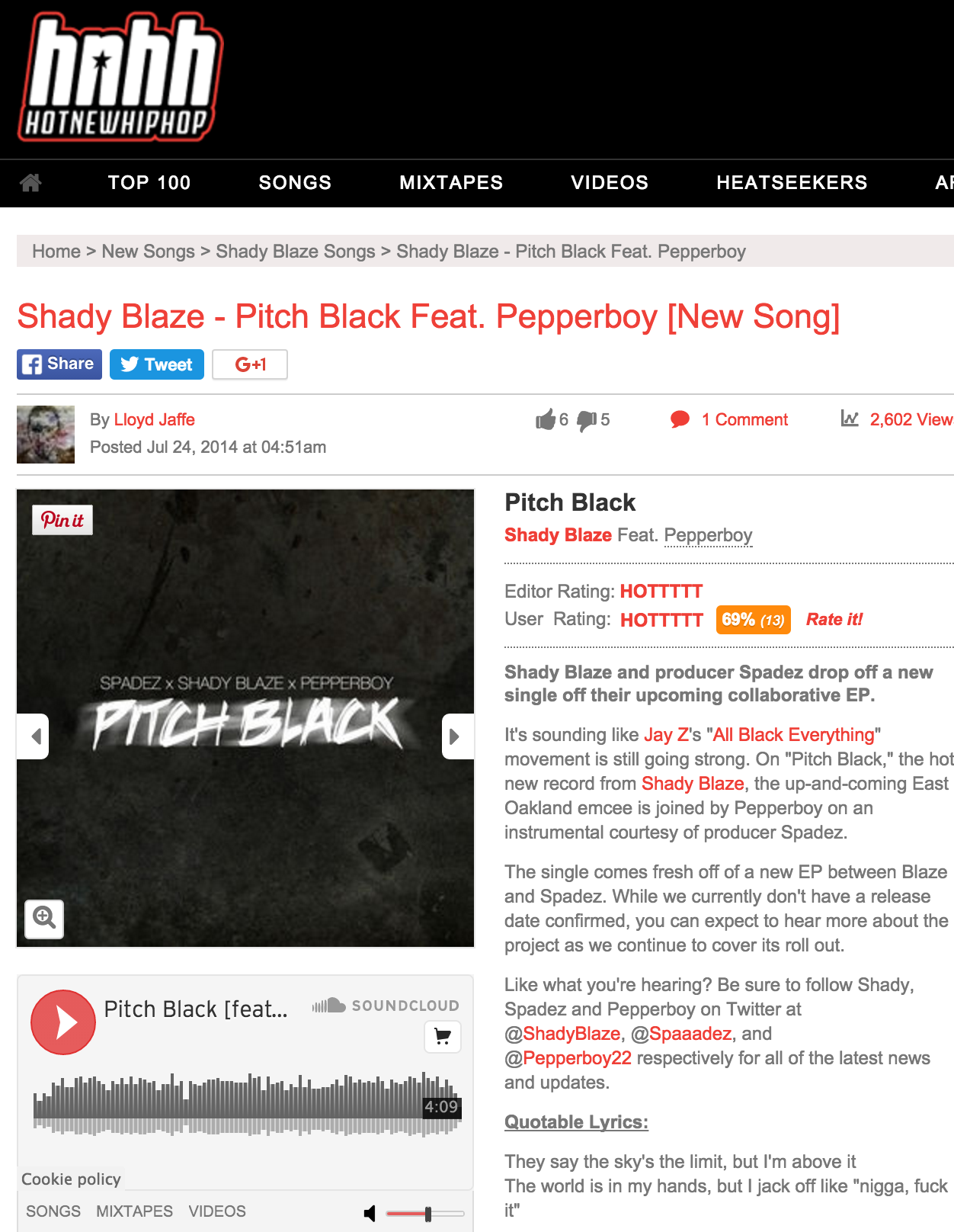 "Pitch Black" - HotNewHipHop
