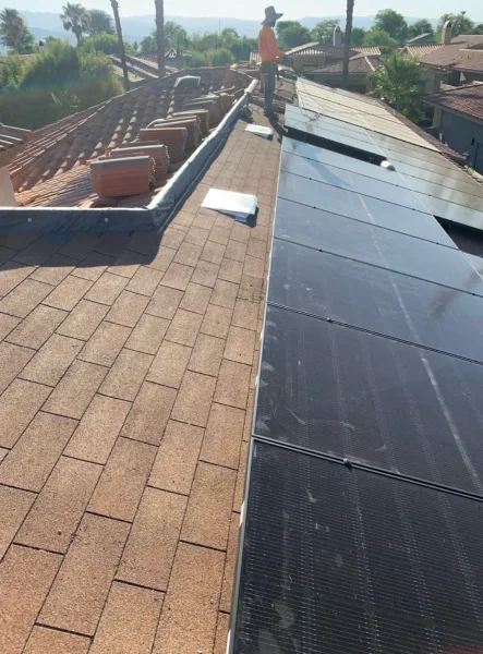 White reflective coating completed on commercial flat roofing system.