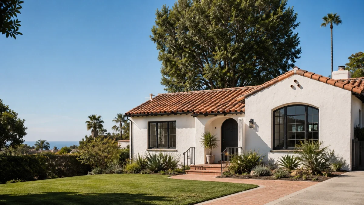 New clay tile re-roof on a 1930s Spanish-style home in Santa Ana, CA