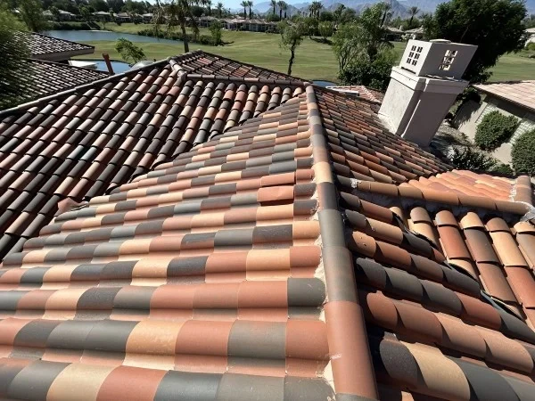 Completed clay tile roof replacement
