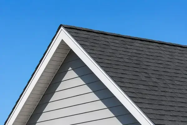 Gable roof with architectural asphalt shingles on a single-family home