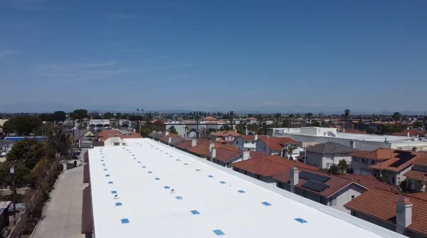 Completed commercial flat roof project