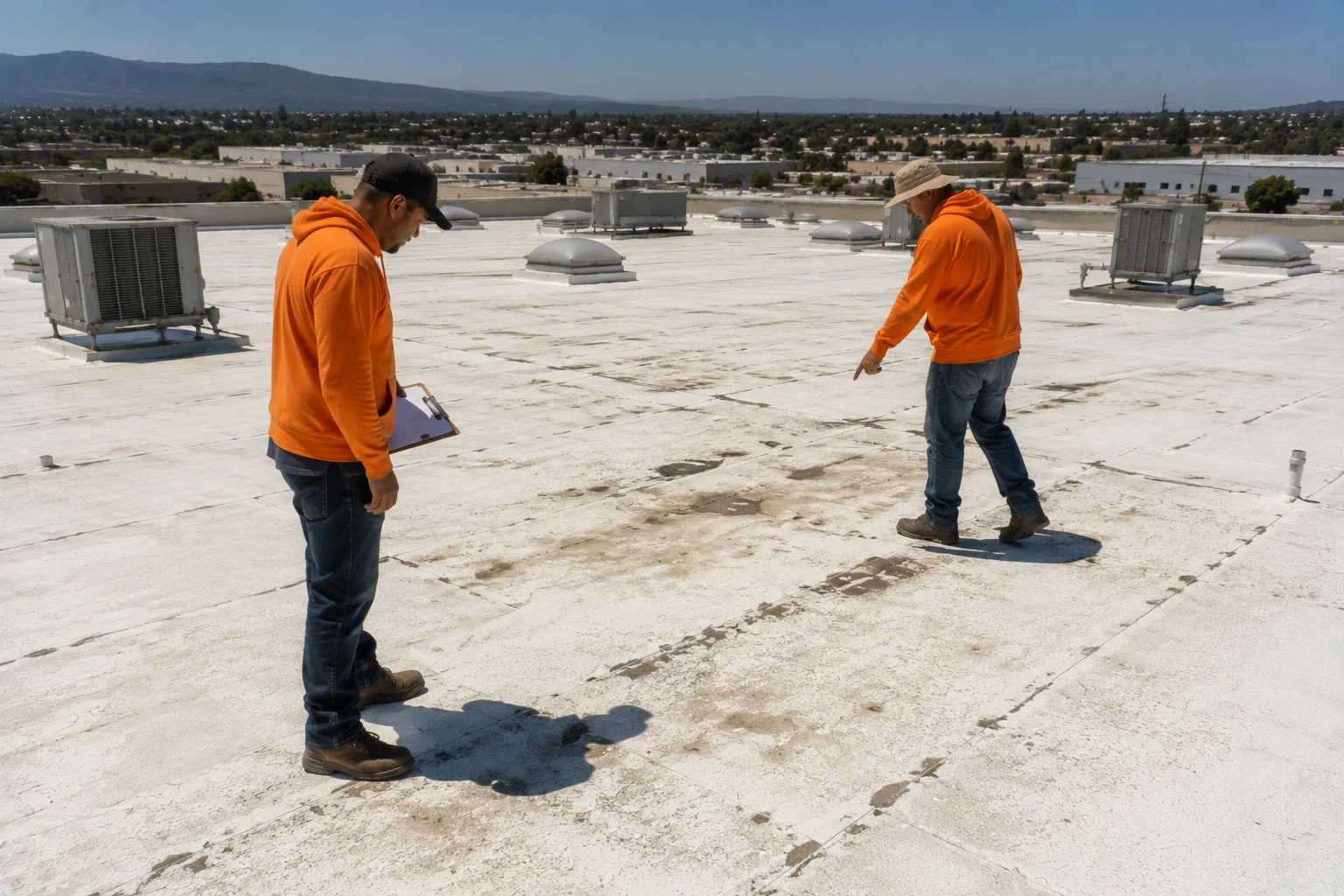 Roof inspection for spray foam installation