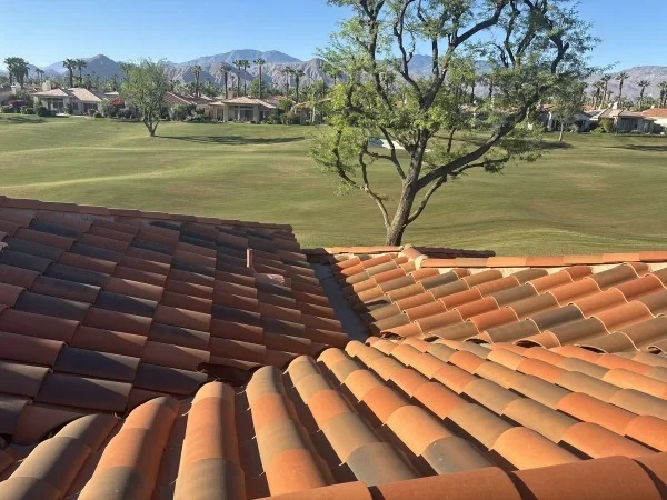 Completed clay tile roof