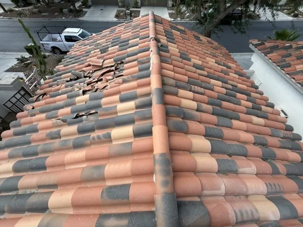 Roof tile removal project