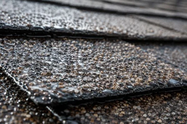 Bio-based rejuvenation oil on asphalt shingle granules