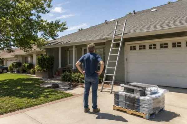 Homeowner concerned looking at unfinished roof work