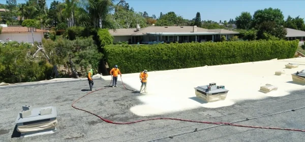 Commercial roof coating application