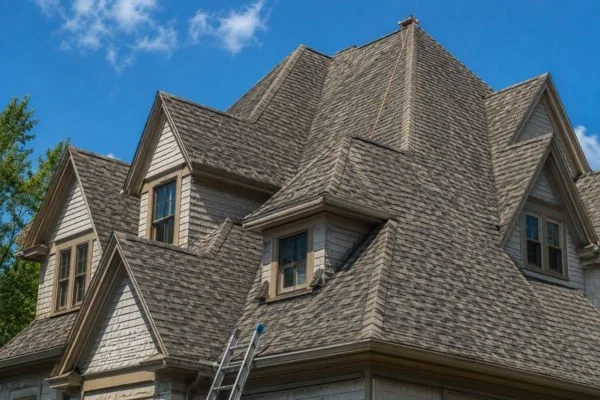 Steep complex roofline showing difficult rejuvenation access