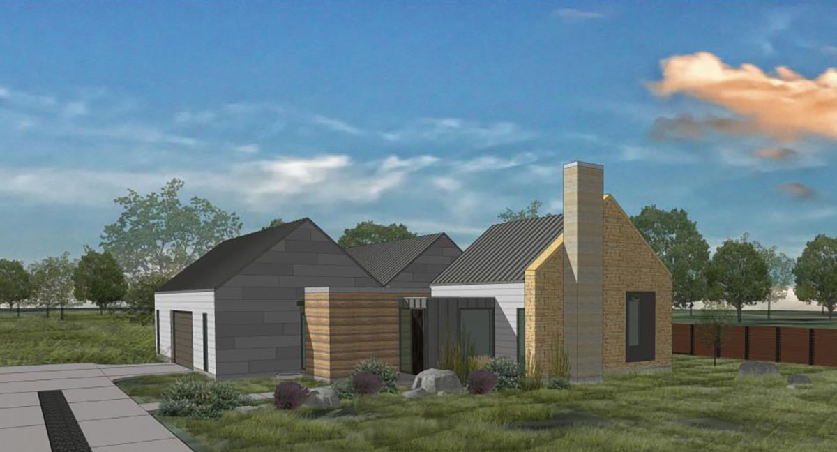  Rendering of the front of the house    