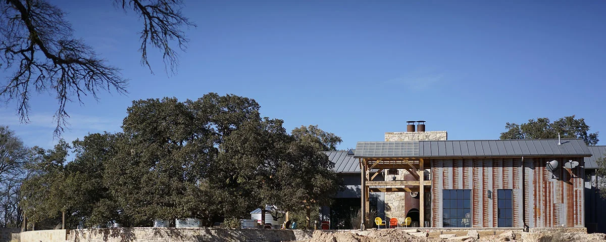 Profile view of sitting room barn and outdoor deck - DH