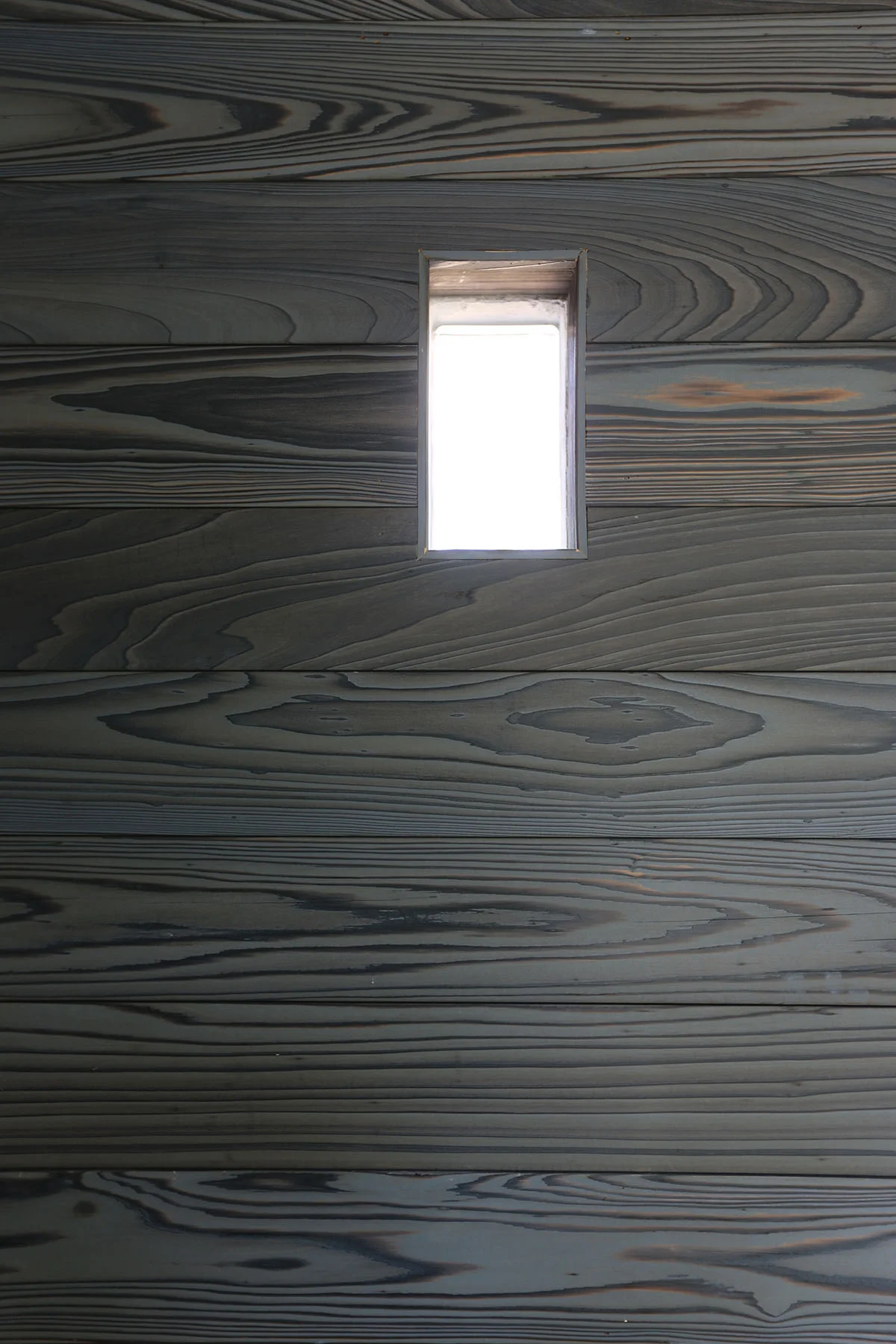 Shou Sugi Ban (Japanese burned wood) and Glass Brick