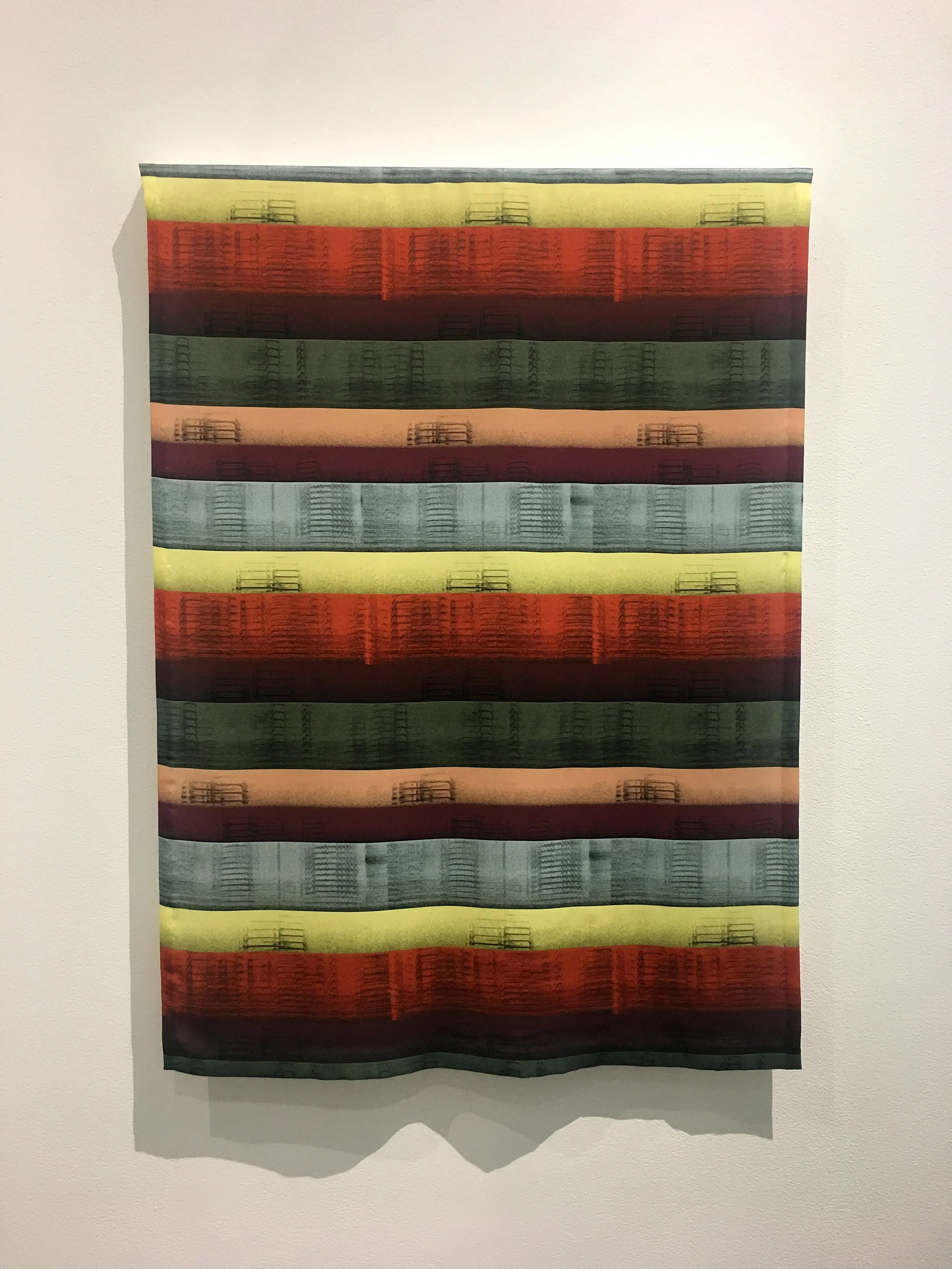 Whooping Crane, last calls Pigment Print on Jacquard Silk 40" x 30" Sound Installation made in collaboration with artist Walter Kitundu Archival recordings Courtesy The Cornell Lab of Ornithology The Arts Club Chicago, 2018