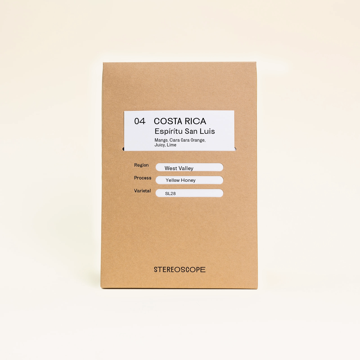 Costa Rica tan coffee bag front