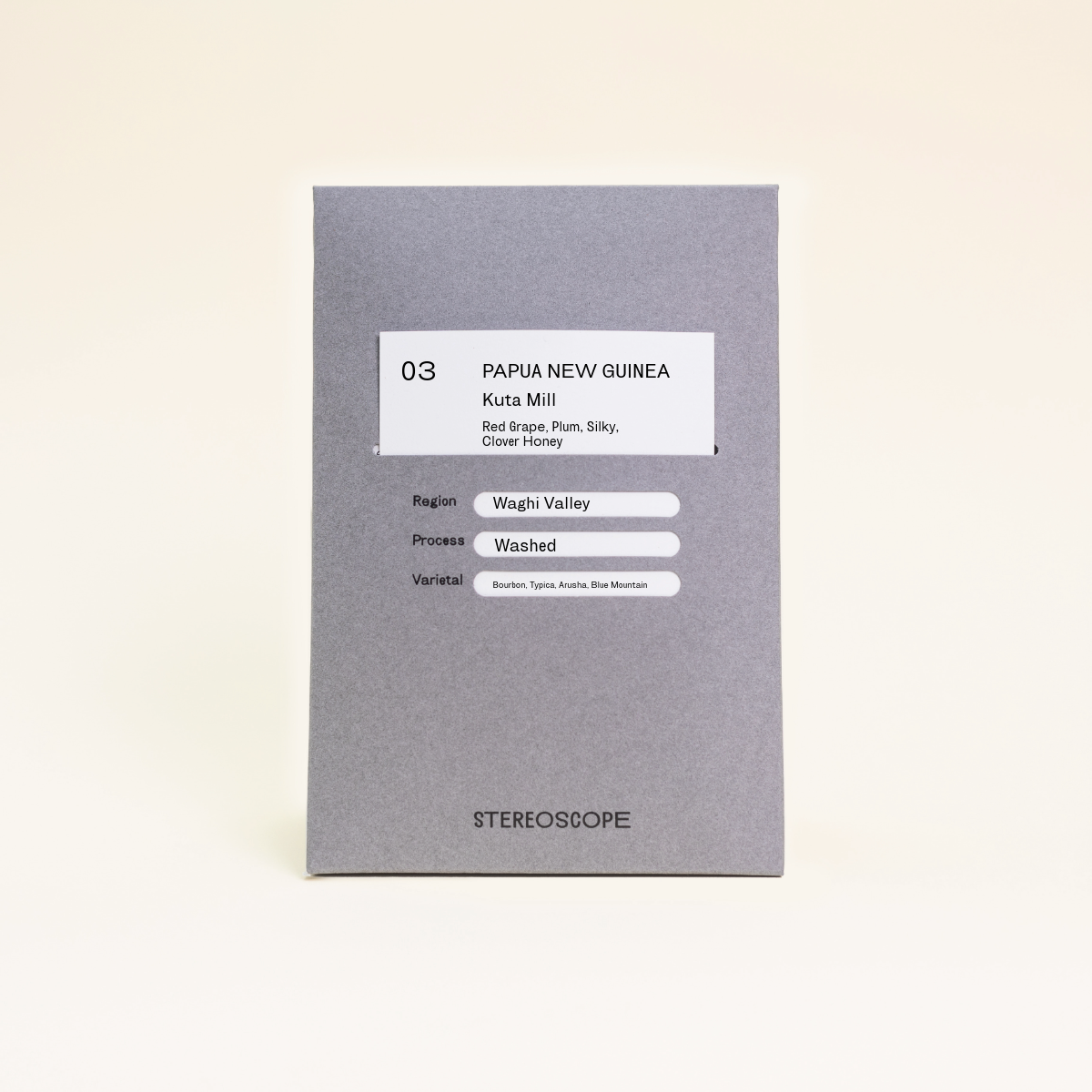 dark gray coffee bag front for PNG Kuta Mill