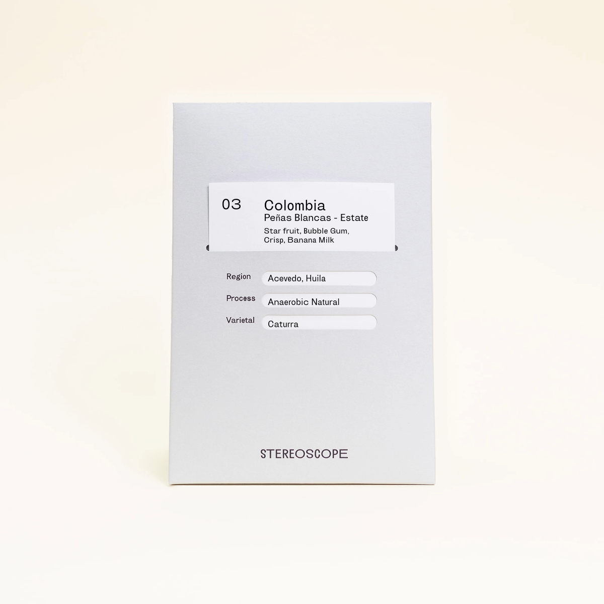 Colombia Peñas Blancas - Estate front gray side coffee bag