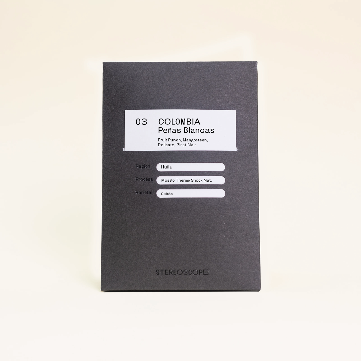 Colombia Pena Blancas back side black coffee bag