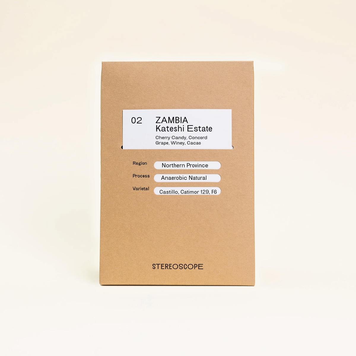 Natural brown bag front Zambia coffee