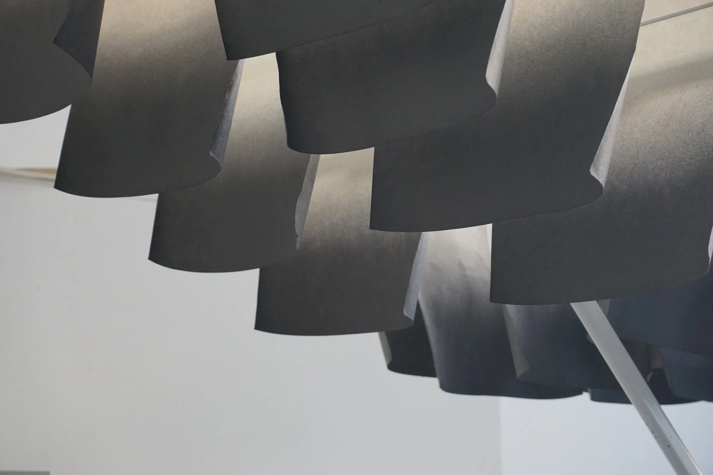 hand dye stacks of paper drying