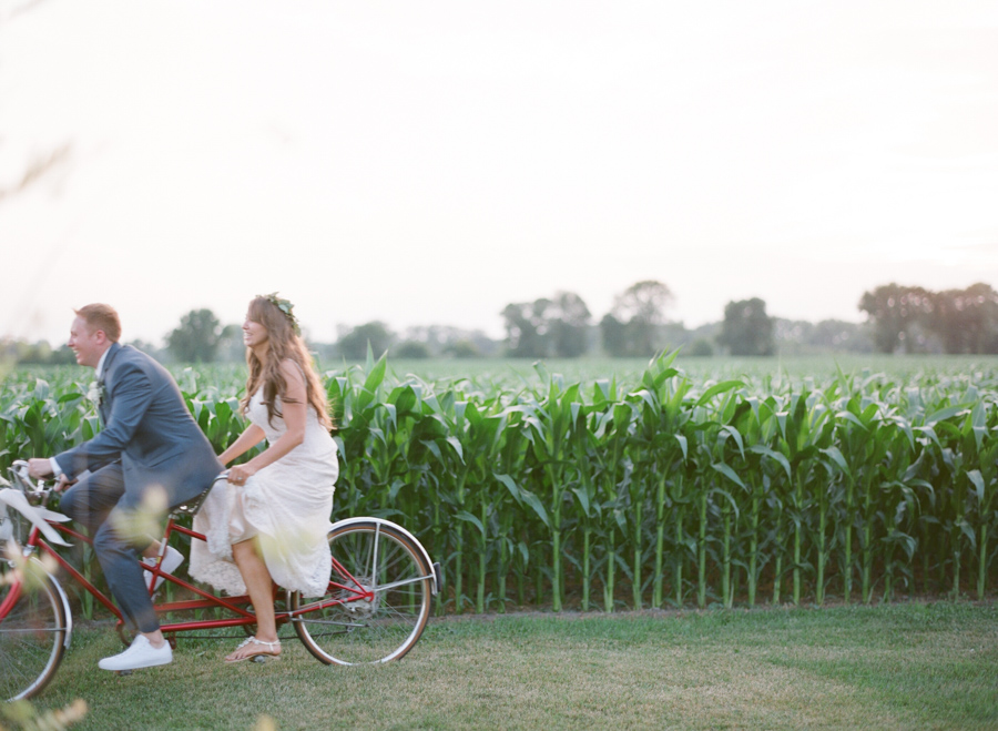 bennet barn wedding tandem bicycle portraits