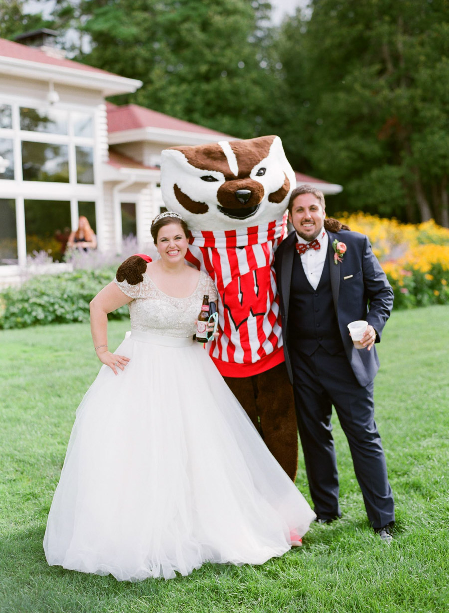 bucky badger door county wedding reception