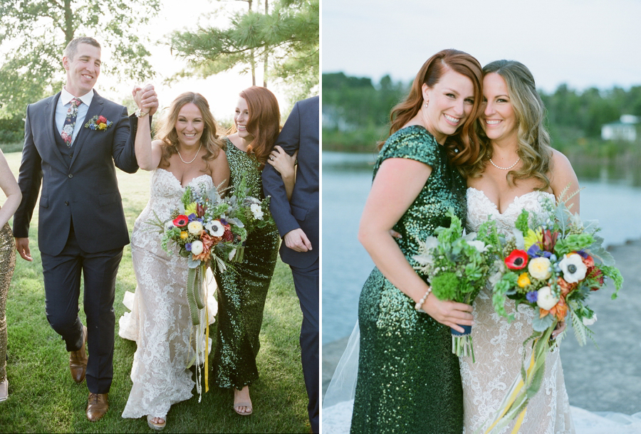 Door County Horseshoe Bay Beach Club Wedding portraits by the water