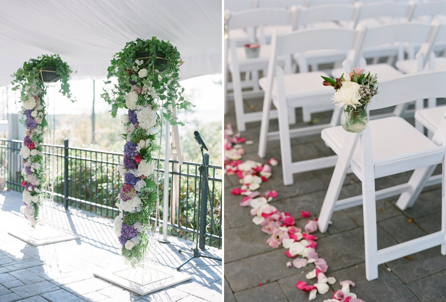 september wedding ceremony decor at horseshoe bay golf club