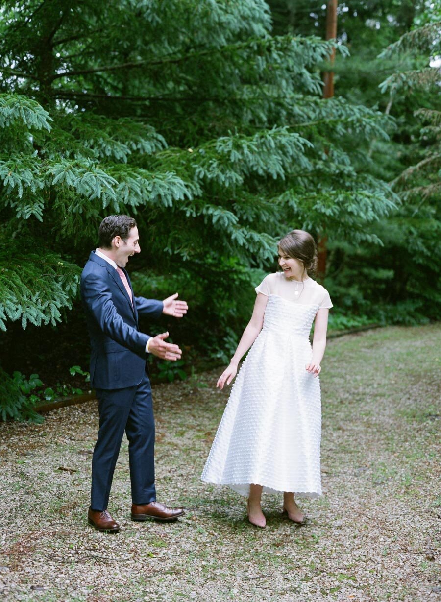 Door County First Look Bride and Groom reaction