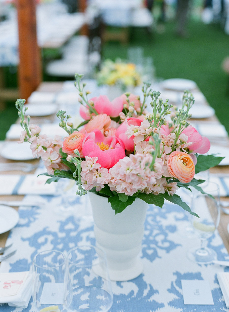 Reception centerpiece by Helen at Flora Flowershop in Door County