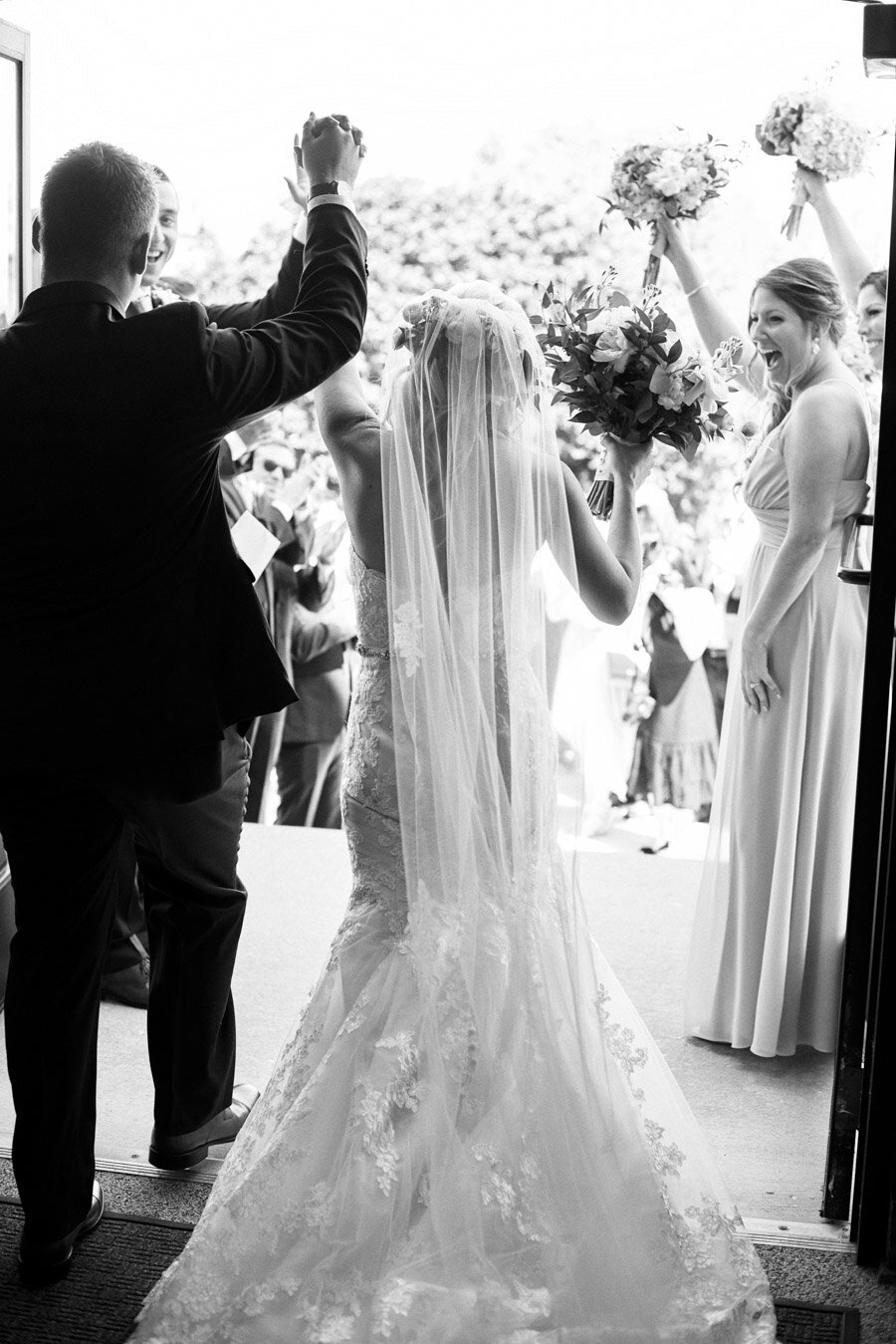 Just married at Stella Maris church in Bailey's Harbor